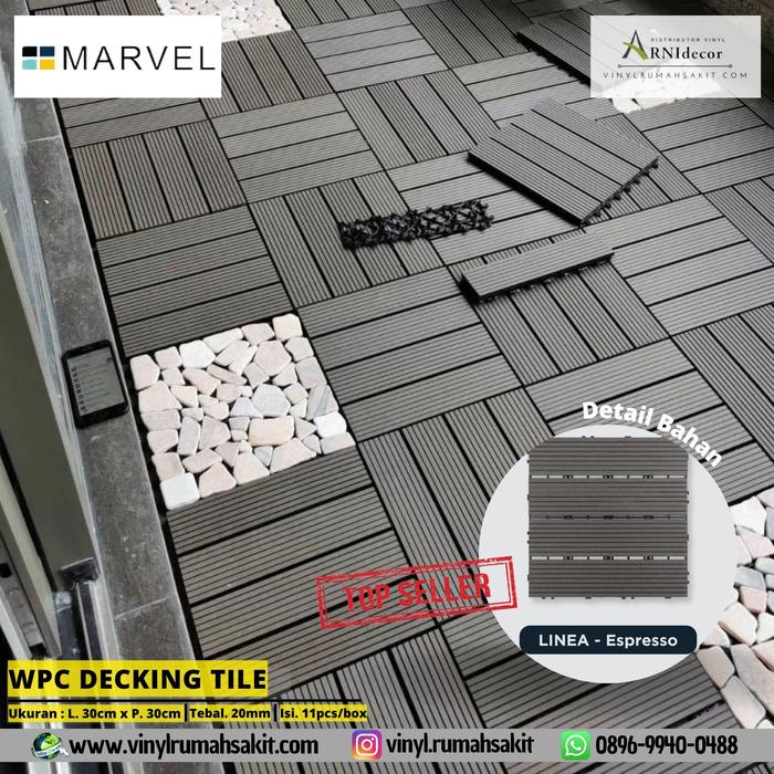 Gambar WPC Decking Tile Marvel Type Linea Espresso Sistem Click - Best Price dari Vinyl Rumah Sakit undefined Tokopedia