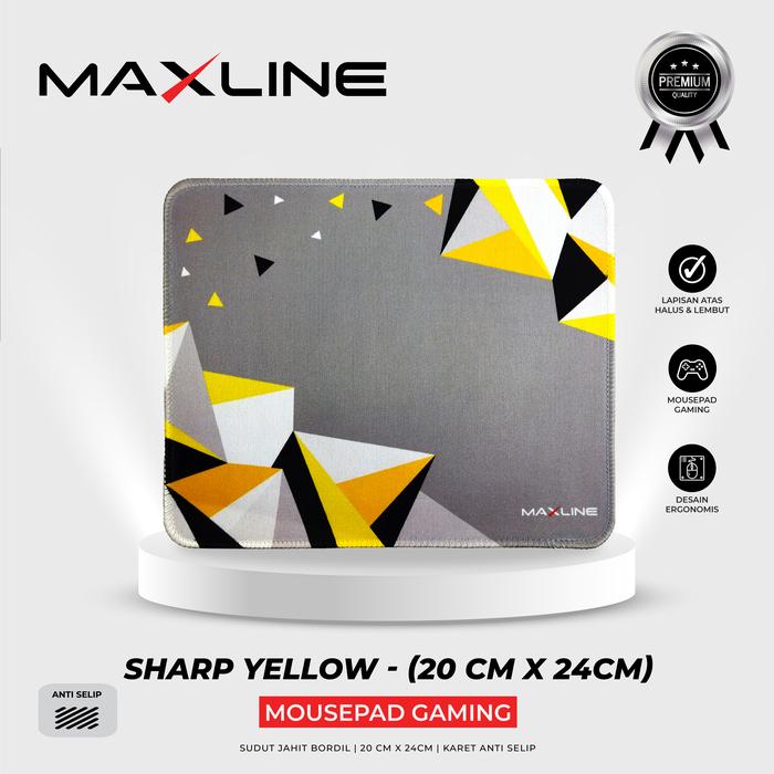 Gambar Mousepad Gaming Maxline 20cmx24cmx2mm - Sharp Yellow dari Surya Mitra Online undefined Tokopedia