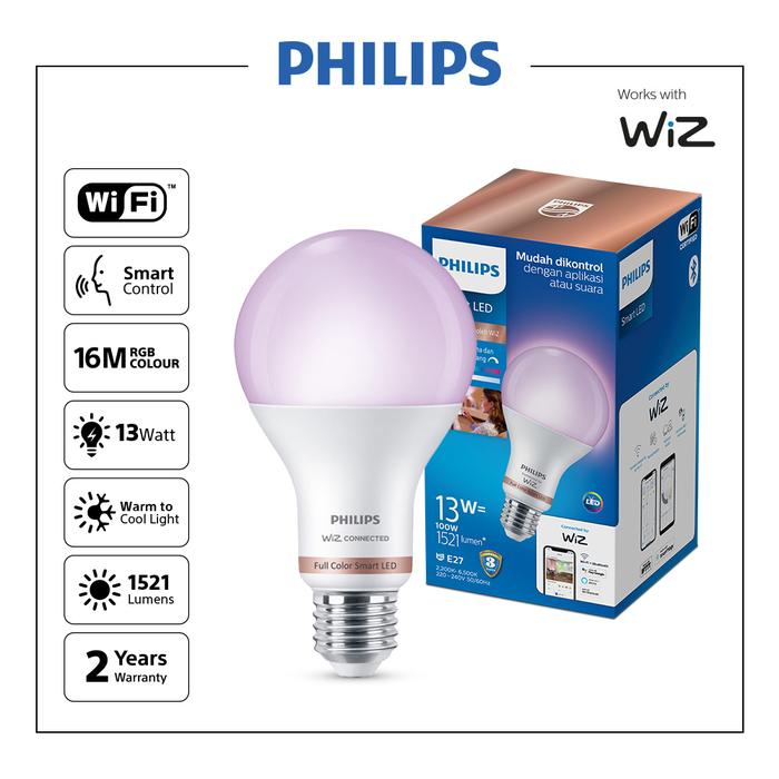 Gambar Philips WiFi + Bluetooth LED Bulb 13Watt A60 E27 - Smart Lighting dari Philips Mobile Acc undefined Tokopedia