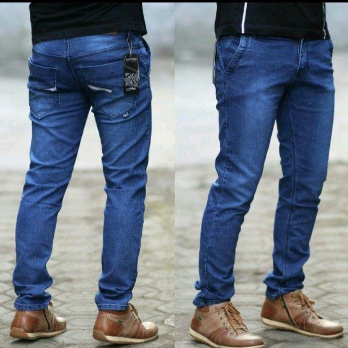 Gambar CELANA JEANS PANJANG PRIA SLIM FIT/PENSIL STRETCH DENIM - Biru, size 27 dari biif.ind malang undefined Tokopedia