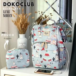 Gambar TAS DIAPER BAG / TAS BAYI DOKOCLUB DIAPERBAG (INC POUCH PORTABLE) - GRAY CAMP, FULL SET dari Midasbylianaly undefined Tokopedia
