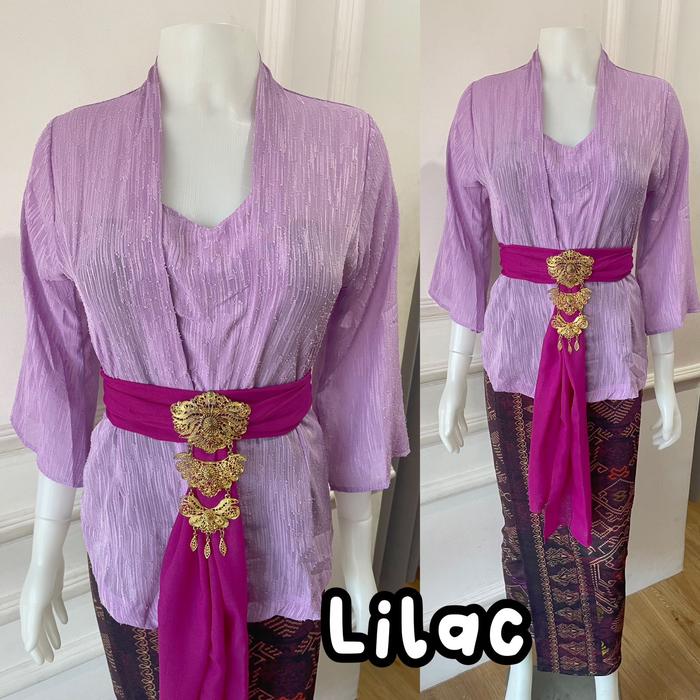 Gambar Kebaya sutra bulan salur lengan lonceng - Lilac, XXL dari Ginkakebaya undefined Tokopedia