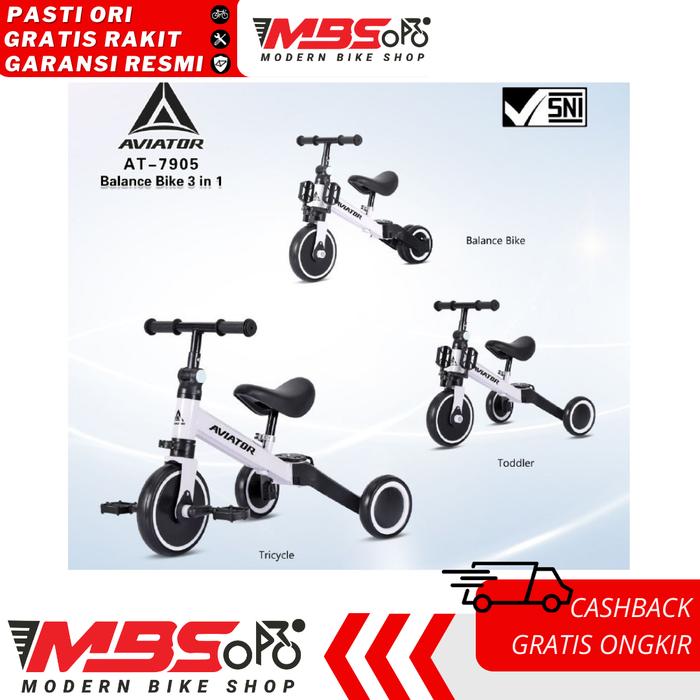 Gambar BALANCE BIKE SEPEDA RODA 3 TIGA TRICYCLE PUSH 3IN1 ANAK EXOTIC ET 709 - WHITE 7905 dari MODERN BIKE SHOP undefined Tokopedia
