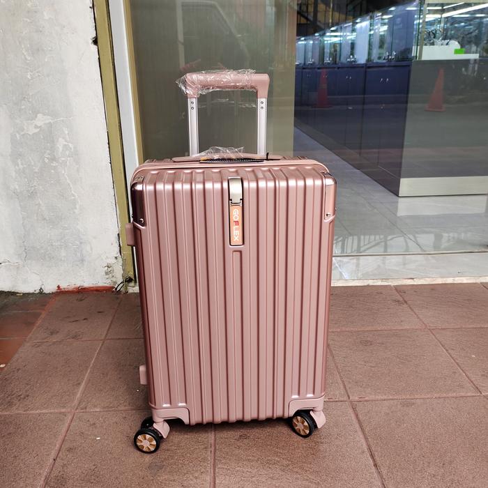 Gambar Koper Fiber Goflex ZL027 ONECOLOR Premium ORI - Kabin size - rosegold, 20 Inch dari Tas Import Jkt_NEW undefined Tokopedia