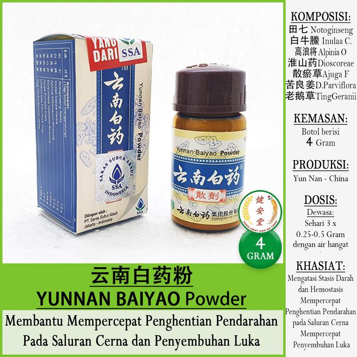 Gambar YUNNAN BAI YAO POWDER [云南白药粉] 4 Gram u.Radang-Infeksi-Luka - BIRU 4gr SSA dari Toko Obat Jian An Tang undefined Tokopedia