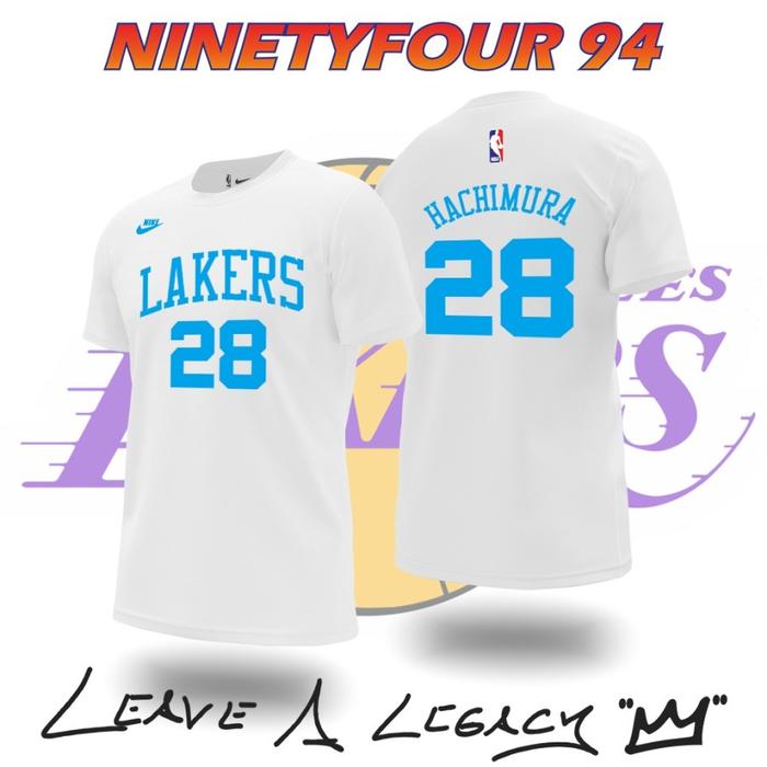 Gambar KAOS BAJU TSHIRT KAOS BASKET NBA LA LAKERS NO 28 RUI HACHIMURA - Putih, L dari Ninetyfourcollection undefined Tokopedia