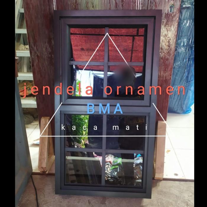 Gambar jendela aluminium 80x120 ornamen (gandeng 2 hidup) - Putih, polos/bening dari bmaluminium undefined 5 Tokopedia