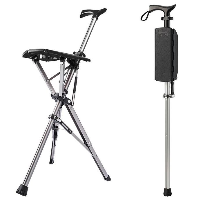 Gambar Tongkat Jalan Exclusive TaDaChair Tongkat Jalan Traveling Multifungsi - BLACK dari A I STORE 2 undefined Tokopedia