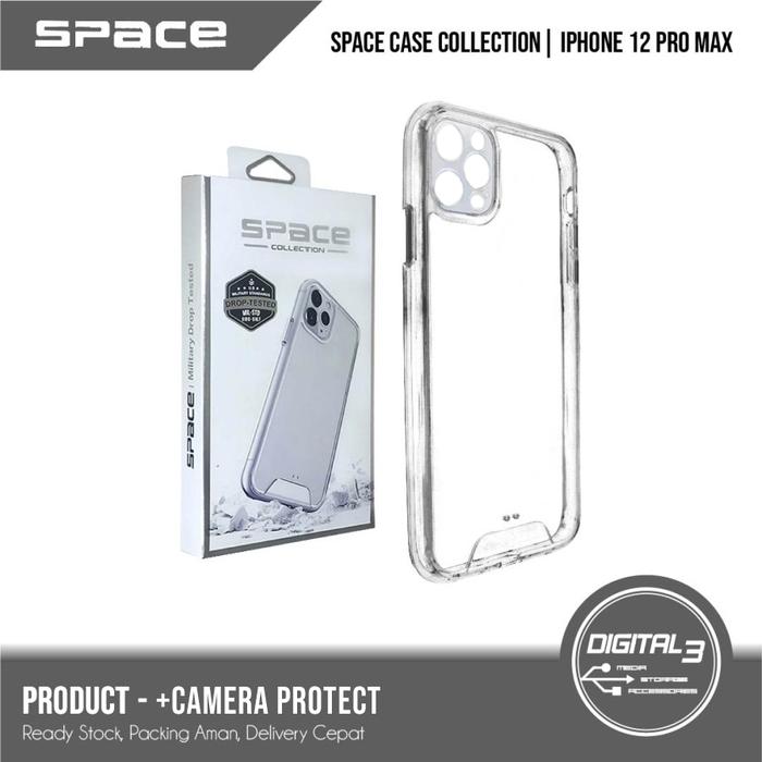 Gambar Space Military Drop Tested Clear Case Apple Iphone 12 Pro Max Casing - +Camera Protect dari Digital 3 undefined Tokopedia