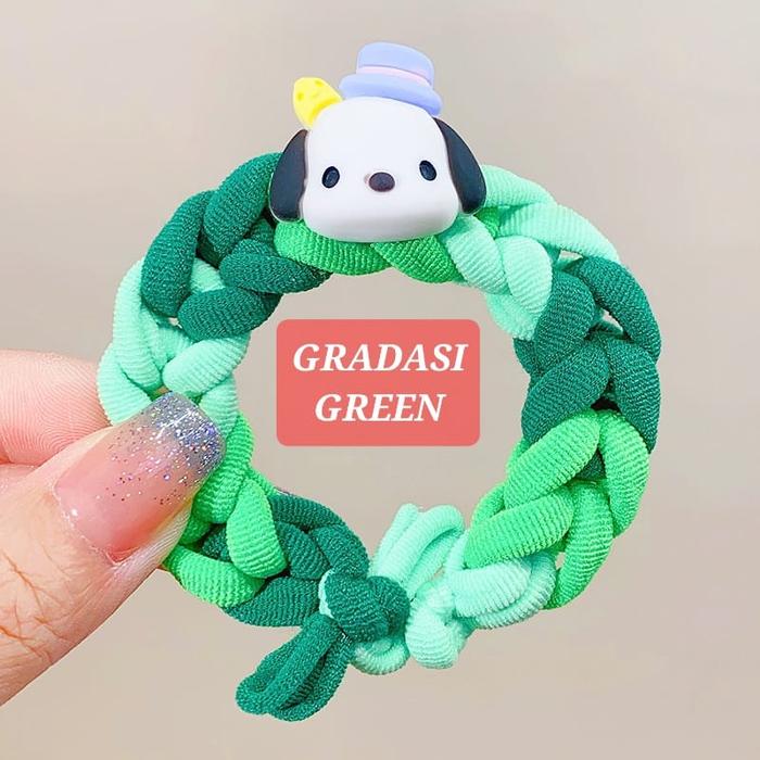 Gambar KARET SANRIO GRADASI AKSESORIS GELANG ANAK CEWEK IMPORT LUCU FASHION - gradasi green dari milanberry undefined Tokopedia