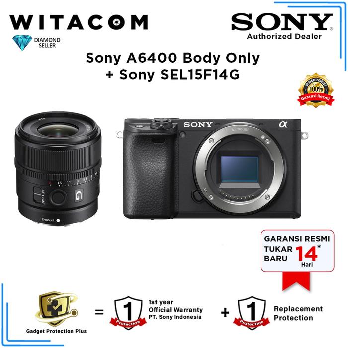 Sony A6400 Body Only Kit E 15mm F14 G Garansi Resmi