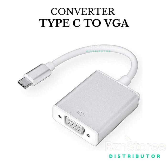 Gambar Kabel Konverter USB C Type Tipe Converter To Ke VGA Projector Adapter dari Bznstoree undefined Tokopedia