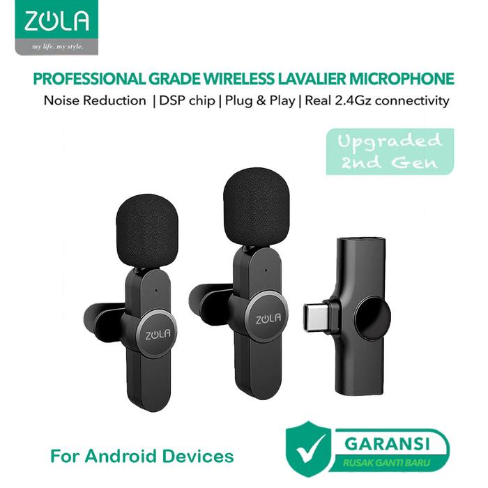 Gambar Zola Mic Wireless Smartphone Clip On Vlog Lavalier Microphone WithCase - 2MicTypeCnoCase dari Zola Indonesia undefined Tokopedia