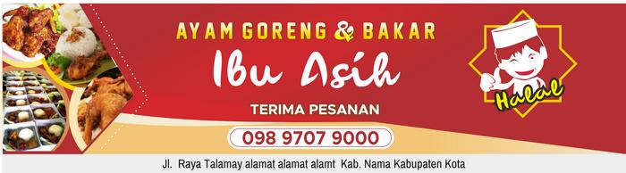 Gambar SPANDUK WARUNG NASI & AYAM BAKAR DESAIN SUKA-SUKA - Desain A, 1x3 dari Kinniaga517 undefined Tokopedia