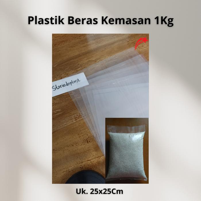 Gambar Plastik Beras Kemasan 1kg Tebal 08 Polos bening - 1/2kg(45lbr) dari Starindoplast undefined Tokopedia