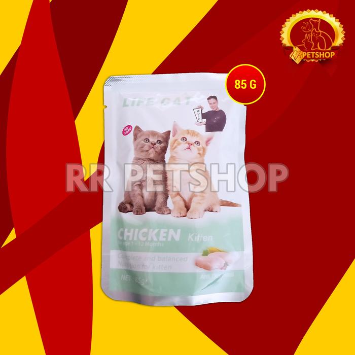 Gambar Makanan Kucing Lifecat Kitten 85 Gram Life Cat Saset Non Whiskas 85G - Chicken Kitten dari Rayrussel Petshop undefined 4 Tokopedia