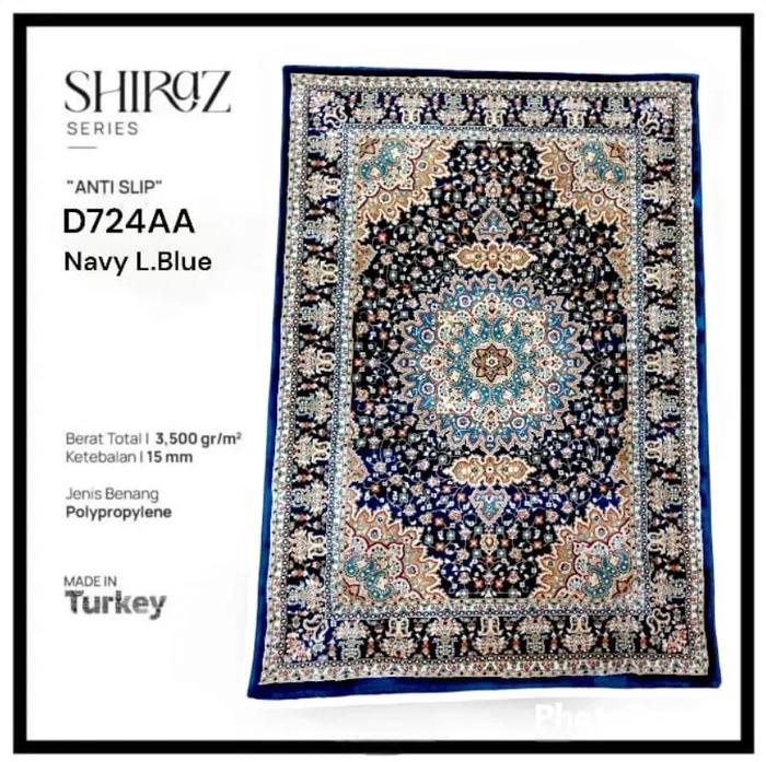 Gambar Karpet Lantai Tebal Premium Turki D724A 240x340 - Navy dari Sufi Carpet undefined Tokopedia