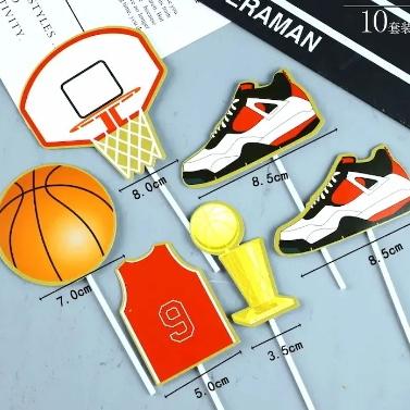 Gambar topper cake kue ulang tahun tema bola basket sports birthday - ball trophy 6 dari chibi little box undefined Tokopedia