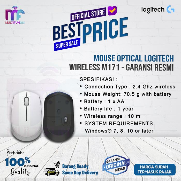 Gambar Mouse Optical LOGITECH Wireless M171 - Garansi Resmi Merah - Putih dari Multifungsi Online undefined Tokopedia