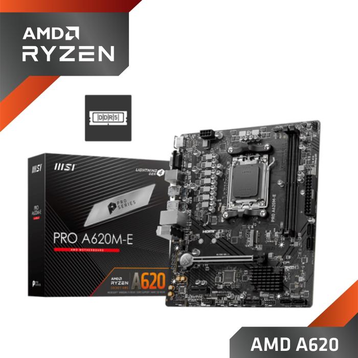 Gambar MSI PRO A620M-E | Motherboard AMD A620 Ryzen AM5 Micro ATX dari AMD Component Official undefined Tokopedia