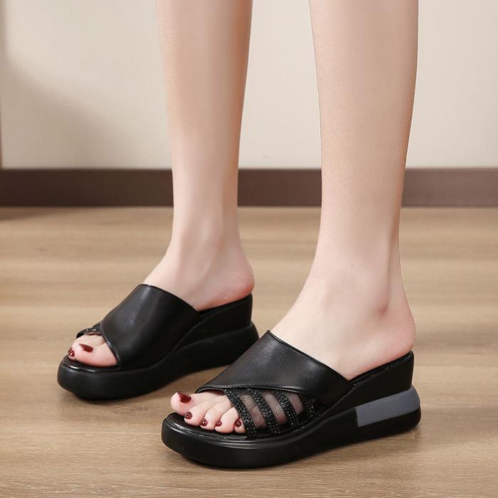 Gambar Sandal Wedges Wanita Fashion Korean Style Sandal Cewek HItam BL275 - 006 HITAM, 37 dari PANARYBODY-STORE undefined Tokopedia
