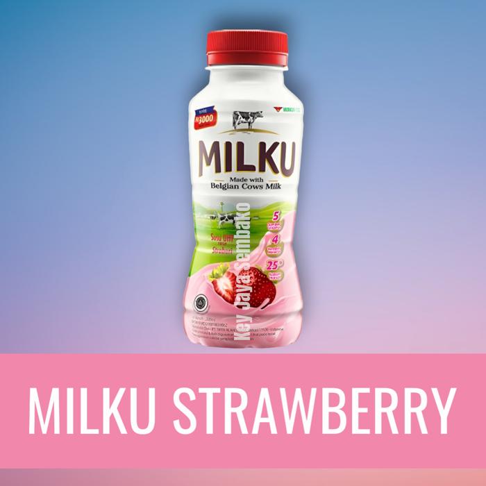Gambar MILKU Strawberry Susu UHT 1 Karton dari Key Jaya Sembako undefined Tokopedia