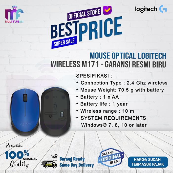 Gambar Mouse Optical LOGITECH Wireless M171 - Garansi Resmi Biru - Biru dari Multifungsi Online undefined Tokopedia