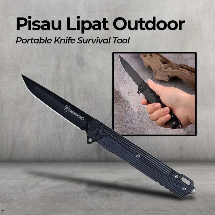 Gambar Pisau Lipat BROWNING Berburu Survival Tactical Knife 22cm - 22,3cm dari tacto undefined Tokopedia