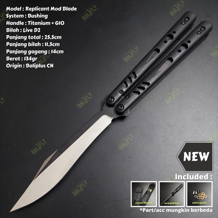 Gambar Balisong Butterfly Knife Replicant Mod Blade White - Black dari BaliFly undefined Tokopedia