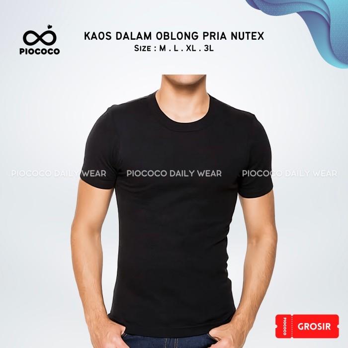 Gambar GROSIR 12PCS Kaos Dalam Oblong Pria Hitam Polos Nutex Lusinan - 3L, 12 Pcs dari Piococo Grosir Pakaian Dalam undefined Tokopedia