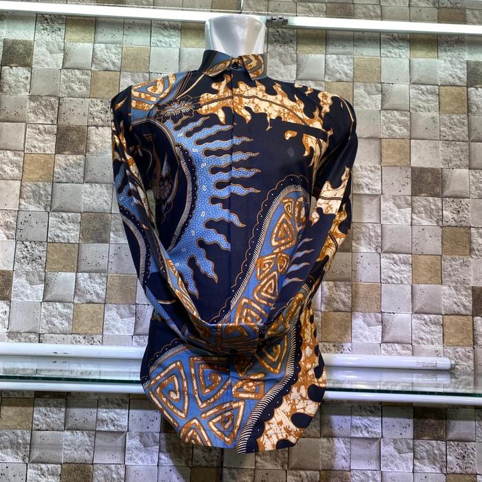 Gambar Baju Batik Tunik Katun Pekalongan Full Lapisan Furing Trikod KB.005 - PRIA, S dari Kawai Batik undefined Tokopedia