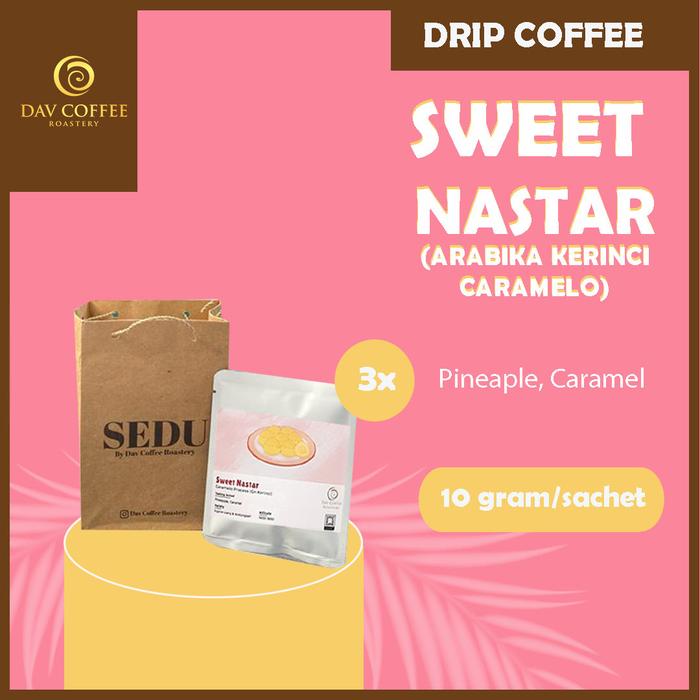 Gambar Sedu Arabika Kerinci Caramelo/ Sweet Nastar  Drip Bag Coffee - 3 pcs dari Dav Coffee Roastery undefined Tokopedia