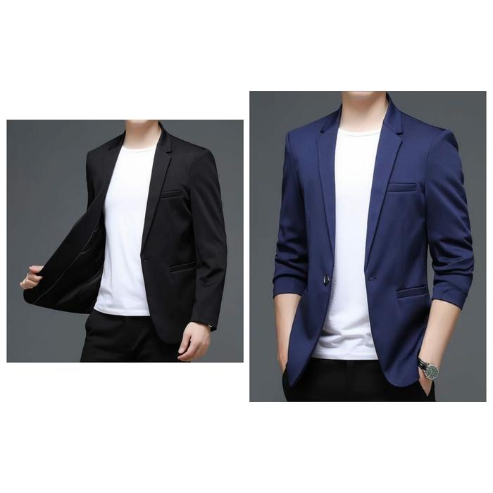 Blazer Xean Jas Pria Slimfit terbaru casual semi formal terbaru NAVY, M