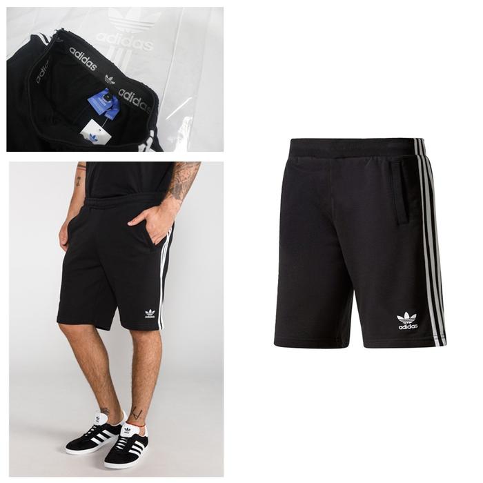 Gambar JAKET HOODIE ADIDAS CLASSIC GREY GRADE ORIGINAL sweater klasik abu - SHORT HITAM, XL dari DECLINE undefined Tokopedia