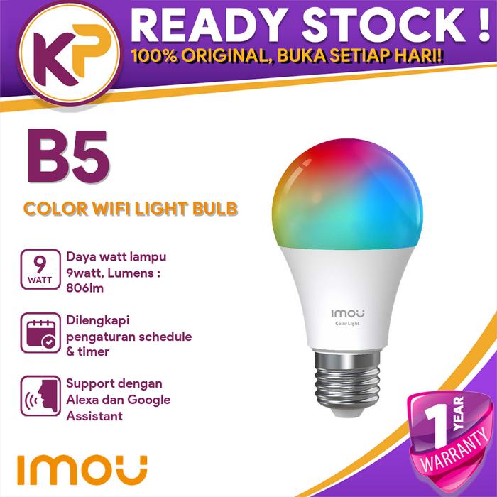 Gambar IMOU B5 CL1B-5 9W WIFI SMART COLOR LIGHT BULB BOHLAM LAMPU GARANSI 1TH - 1 PCS dari KAMERAPENGINTAI undefined Tokopedia