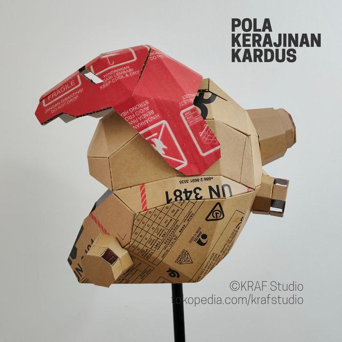 Gambar Pola Kerajinan Kardus no.1662: Helm Cyberpunk Yang Bisa Dibuka - KERTAS STIKER dari krafstudio undefined Tokopedia