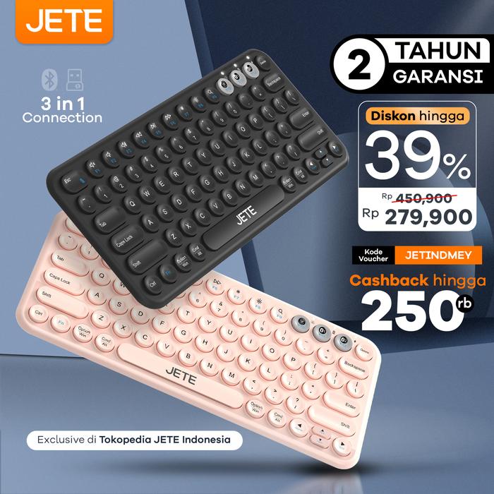 Gambar Keyboard Bluetooth Wireless JETE SK1 Computer Komputer - Black dari JETE Indonesia undefined Tokopedia