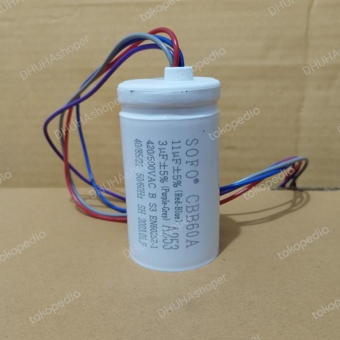 Gambar KAPASITOR/CAPASITOR A253 MESIN CUCI SHARP  2 TABUNG 100% ORIGINAL PART dari Dhuhashoper undefined Tokopedia