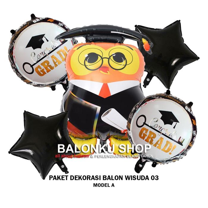 Gambar Paket Dekorasi Balon Wisuda / Paket Balon Dekor Graduation 03 - MODEL A dari Balonku Shop undefined Tokopedia