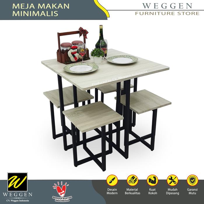 Gambar Meja Makan 4 kursi [WEGGEN] - Putih, Jawa & Bali dari WEGGEN FURNITURE STORE undefined Tokopedia