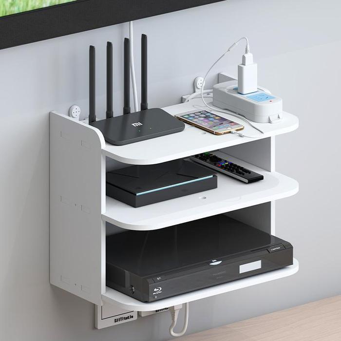 Gambar Rak Gantung Dinding Tempat Set Top Box Receiver Rpouter WiIFI - 3 Susun dari Dream House Store_NEW undefined Tokopedia