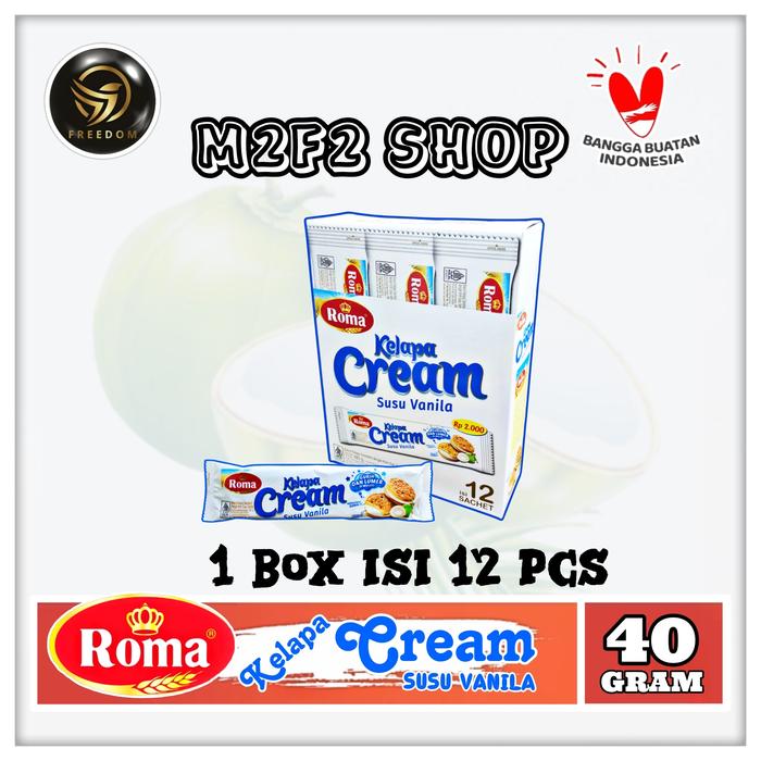 Gambar Roma Biskuit Kelapa Cream Susu Vanila | Krim Vanilla - 40 gr (1 Box) dari M2F2 Shop - Paseban undefined Tokopedia