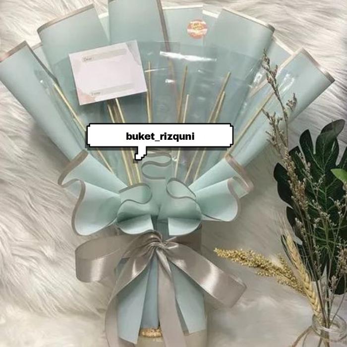 Gambar buket uang kosong isi 25 slot, sehari jadi, tidak pre-order, bucket - hijau tosca dari buket rizquni undefined 5 Tokopedia