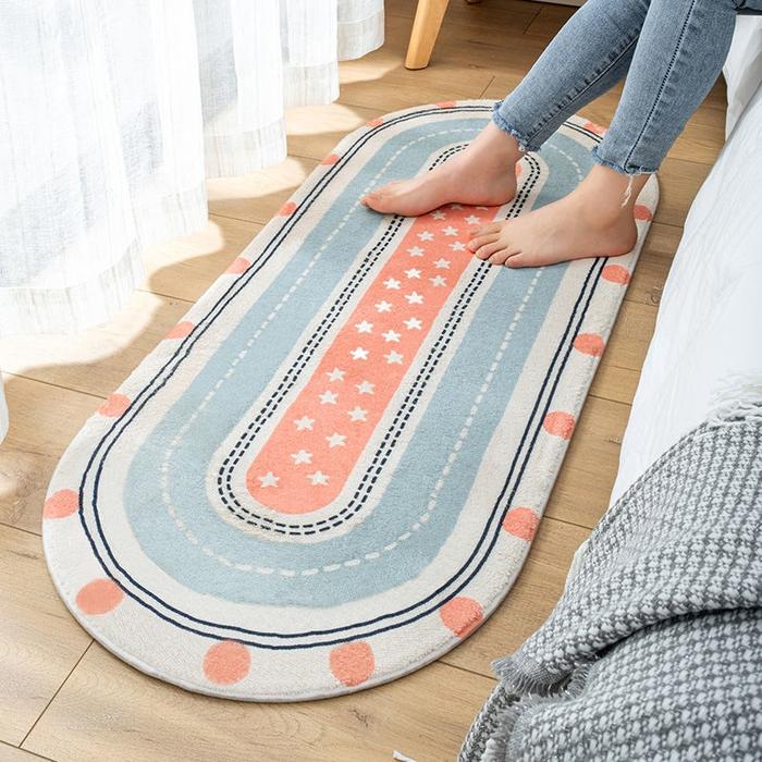 Gambar Carpet Furry Rug Oval Bedside Premium - Carpet Bulu Lembut 50 x 120 - Motif A dari nagapuspabaru undefined Tokopedia