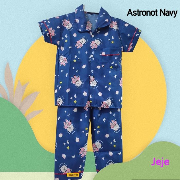 Gambar Piyama Anak Laki-Laki dan Perempuan size M L XL usia 1-5 tahun - Astronot Navy, 2-3 tahun dari Tri-J Collection undefined Tokopedia