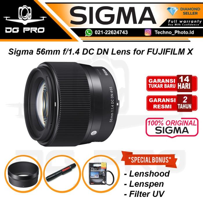 Sigma 56mm F14 Dc Dn Lensa Contemporary Lens For Fujifilm X Mount