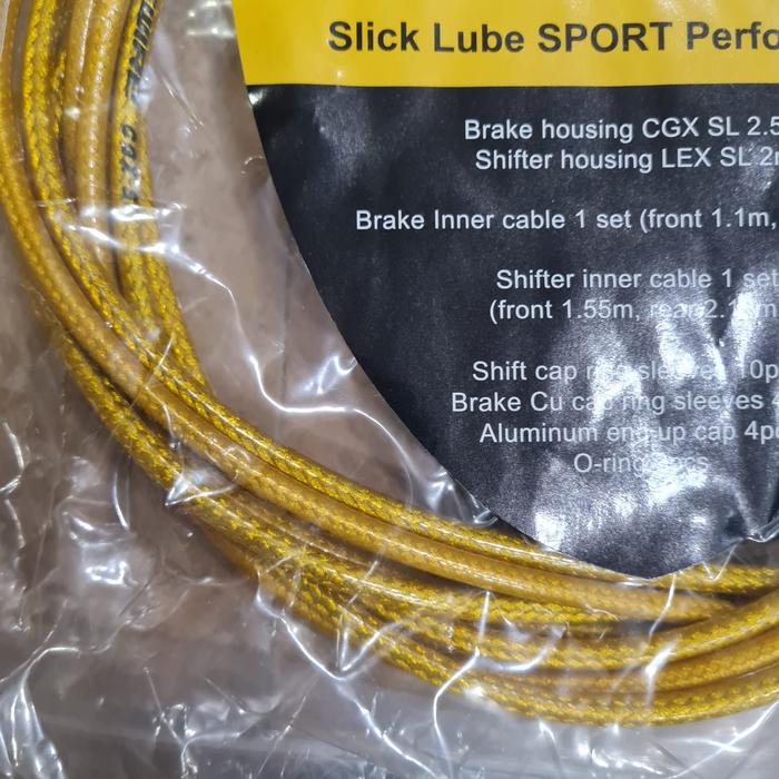 Gambar braided cable set JAGWIRE LEX CGX SL inner outer shifter brake mxl - GOLD dari Ulago Sports undefined Tokopedia