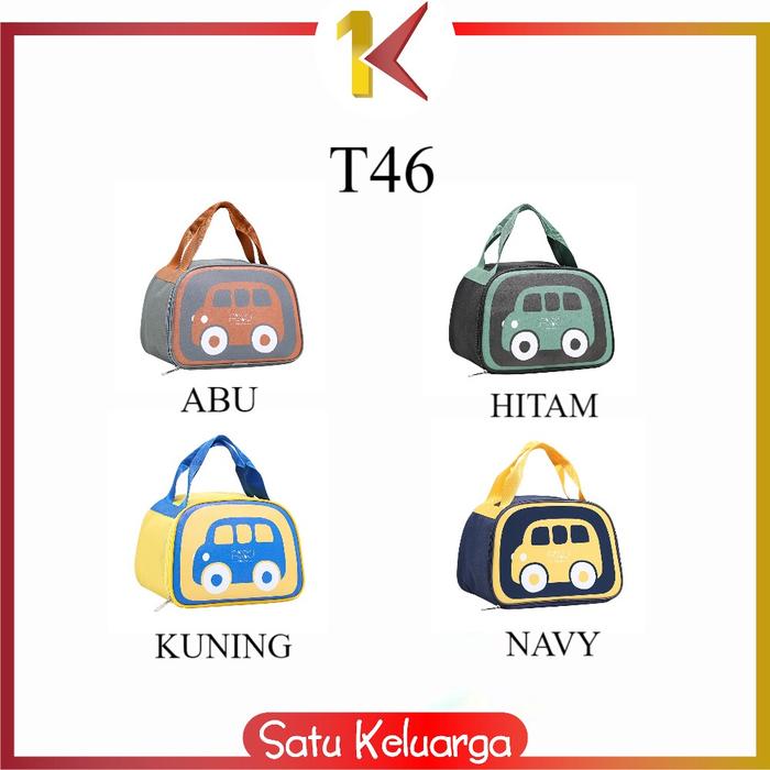 Gambar SK-T46 Tas Lunch Box Makan Siang Cooler Bag Karakter Mobil Tahan Panas - T46, KUNING dari Satukeluarga undefined Tokopedia