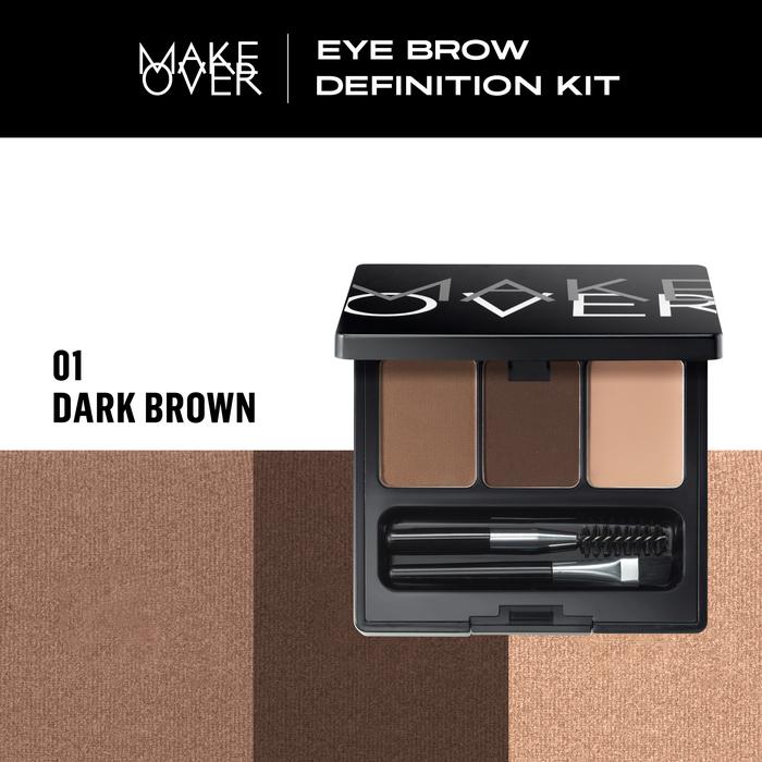 Gambar MAKE OVER Eye Brow Definition Kit 6.9 g - Eye Brow Palette - 01 Dark Brown dari makeoverid_NEW undefined Tokopedia