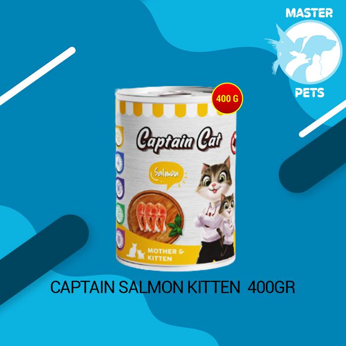 Gambar Makanan Basah Kucing Kaleng Can Captain Wet Food 400 Gram - Salmon Kitten dari Master Pet shop undefined Tokopedia